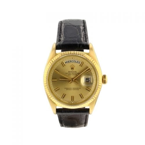 Mens rolex best sale with leather band